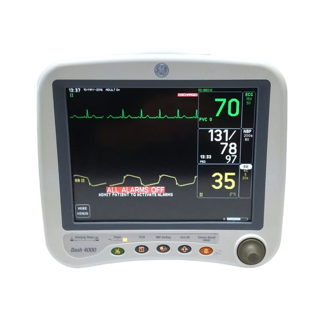 GE HealthCare Medical Dash 4000 Color Multi-Parameter Patient Monitor
